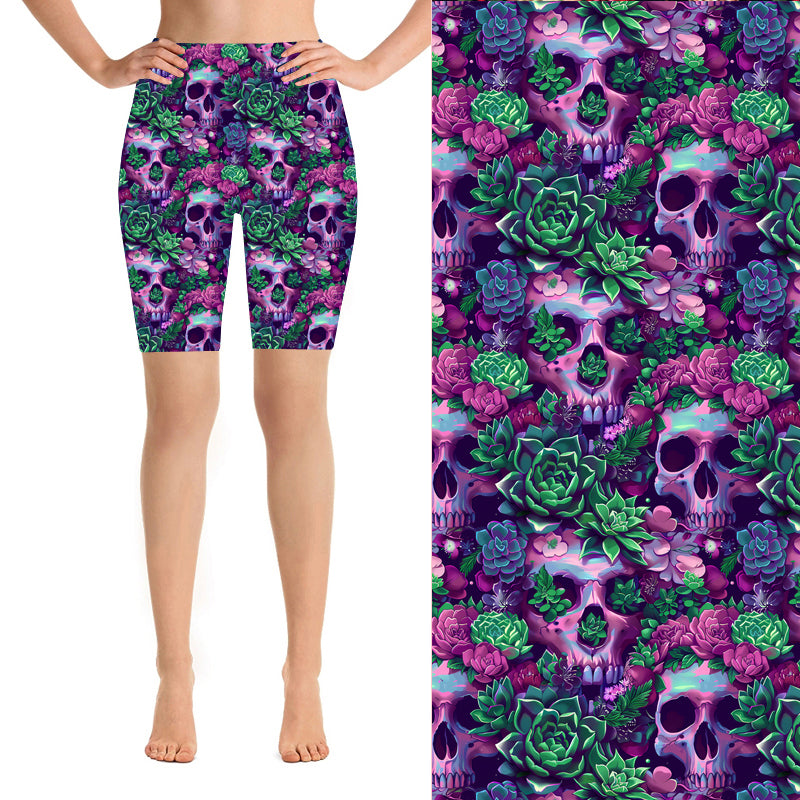 Funky Fit 24/7 Biker Shorts - Deadly Succulents