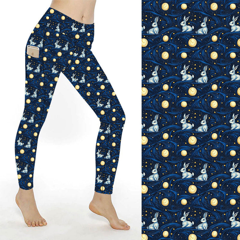 Funky Fit SCULPT Yoga Full Length Leggings - Ethereal Easter Bunny