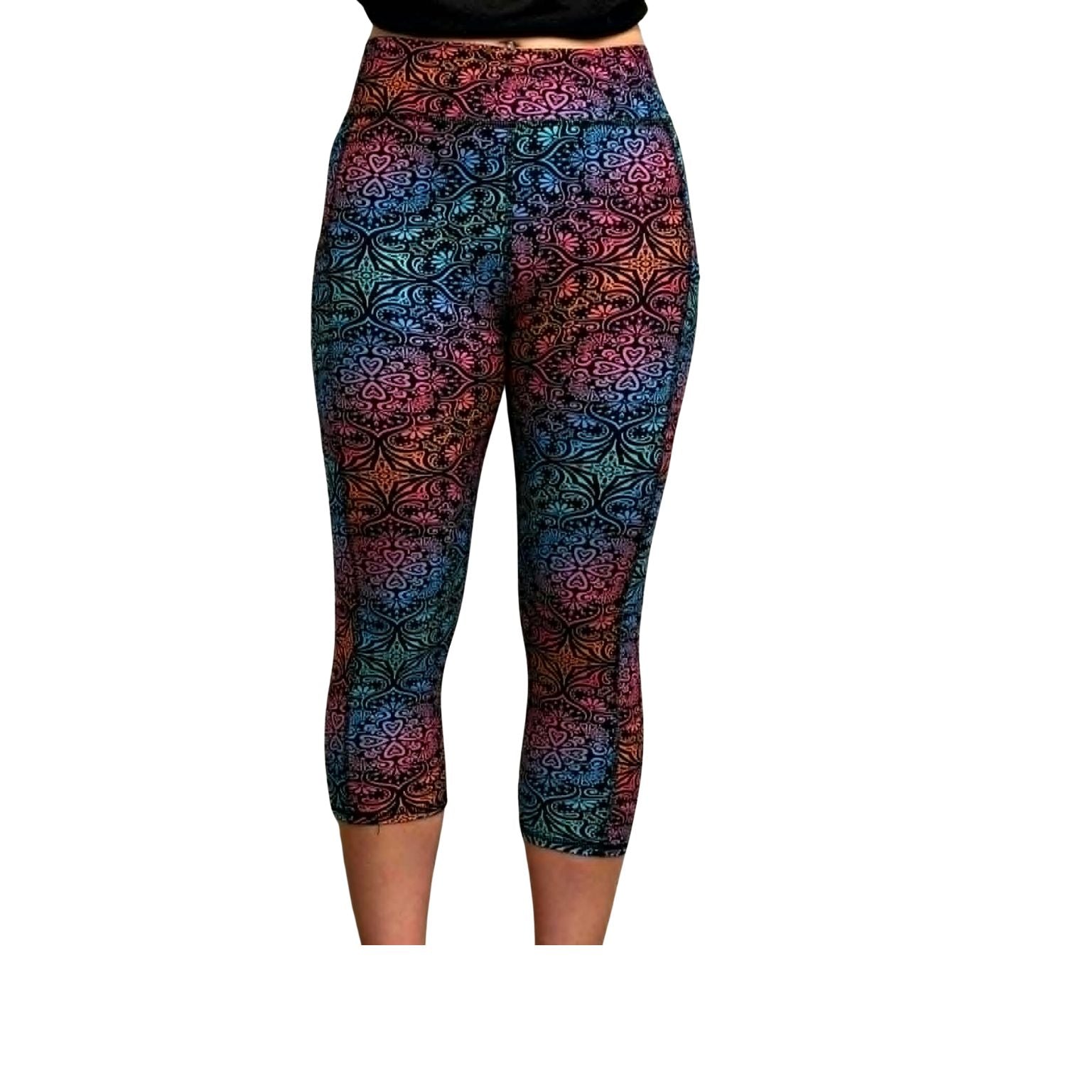 Funky Fit SCULPT Yoga Capri Leggings - Colourful Lace