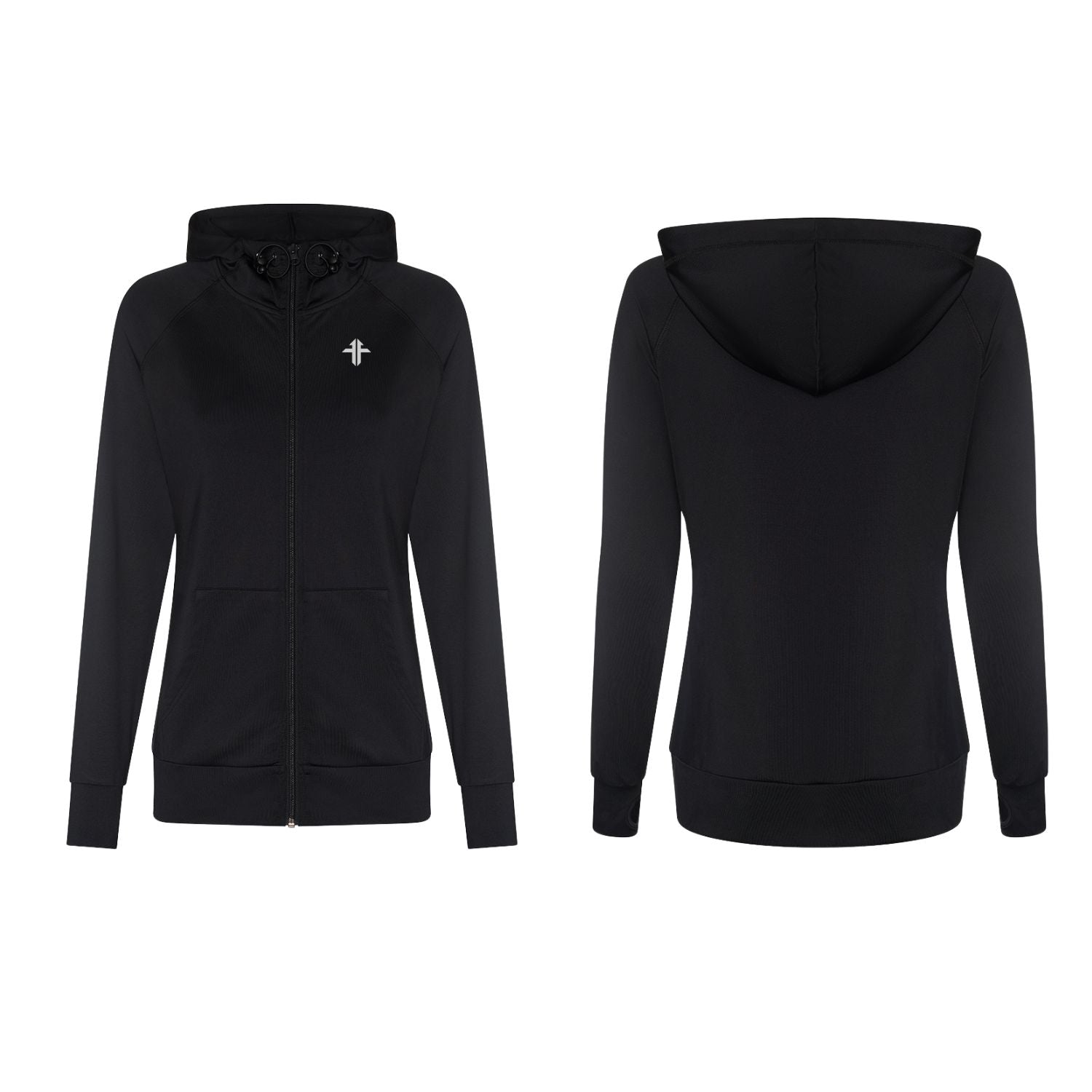 Funky Fit Ladies Cool Active Contrast Zoodie - Jet Black