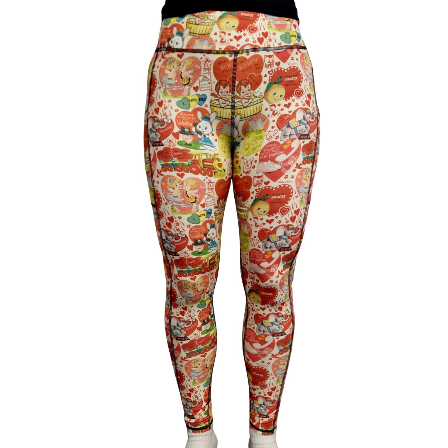 Funky Fit SCULPT Yoga Full Length Leggings - Peachy Vintage Valentines
