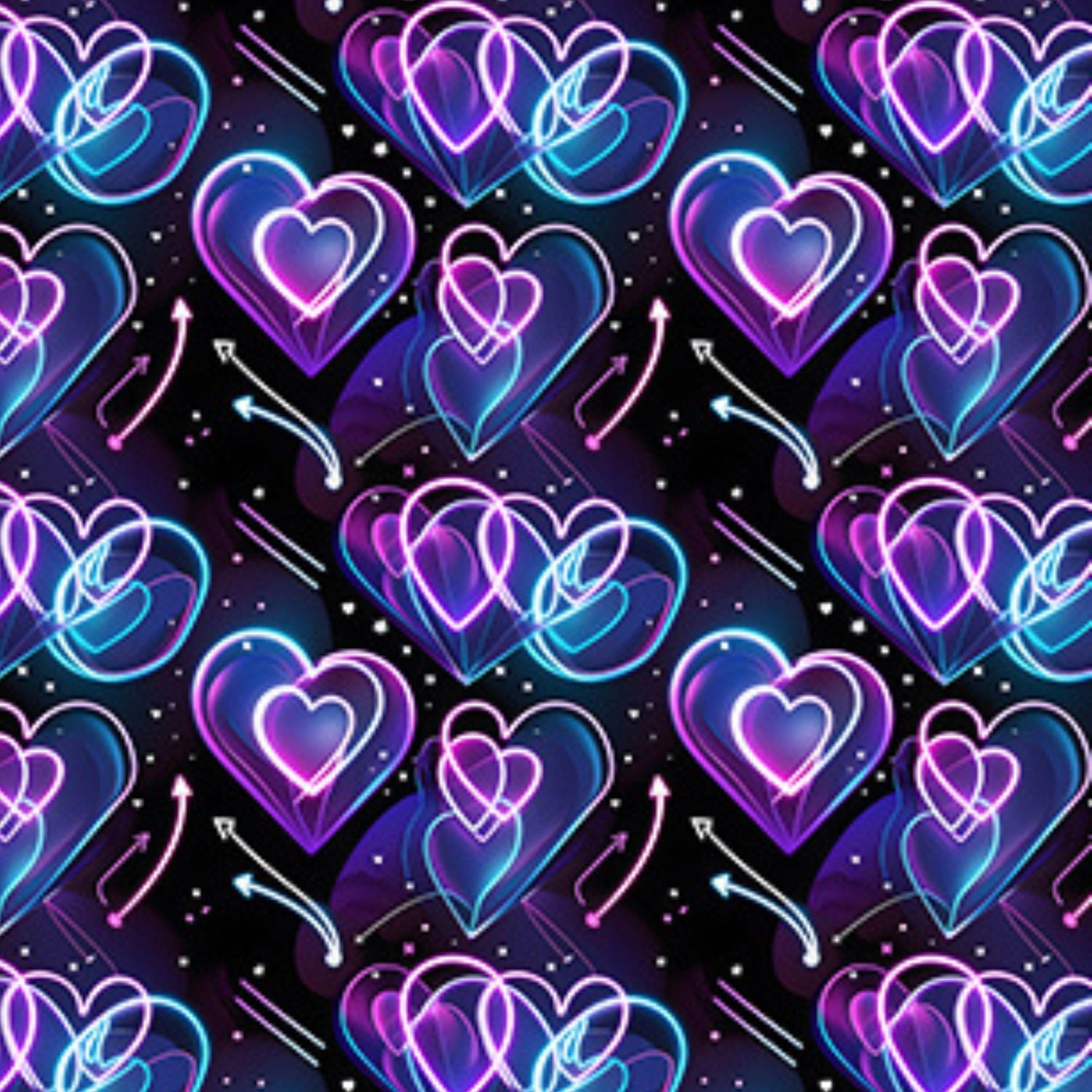 Funky Fit SCULPT Yoga Full Length Leggings - Valentines Neon Hearts