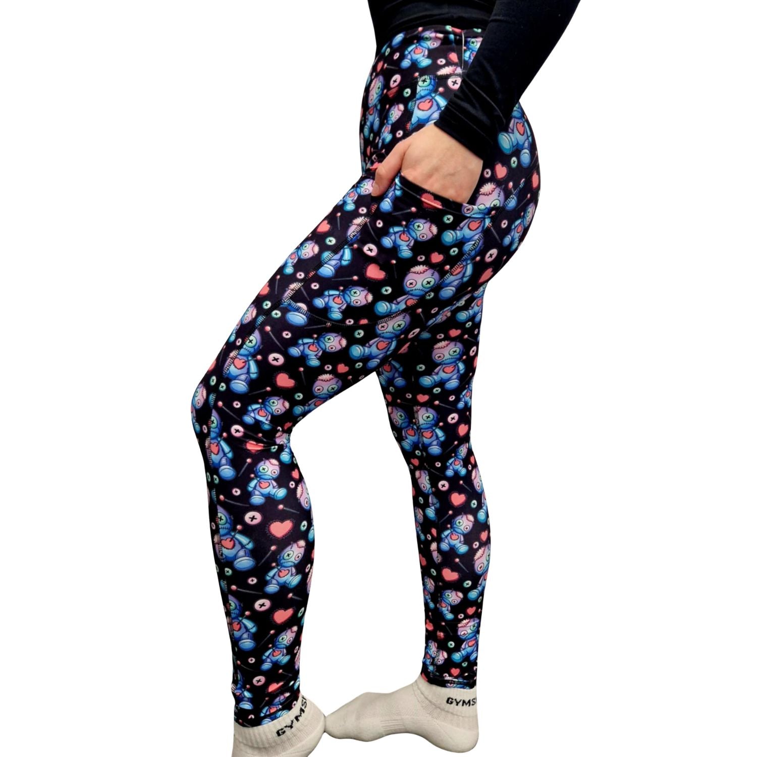 Funky Fit SCULPT Yoga Full Length Leggings - Valentines Voodoo Doll