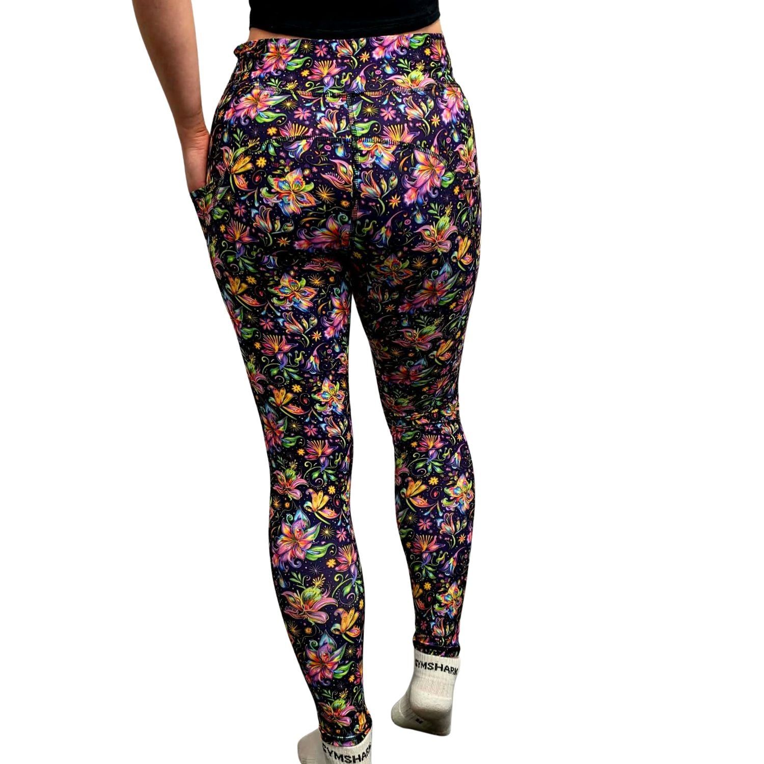 Funky Fit SCULPT Yoga Full Length Leggings - Fire Bright Bloom