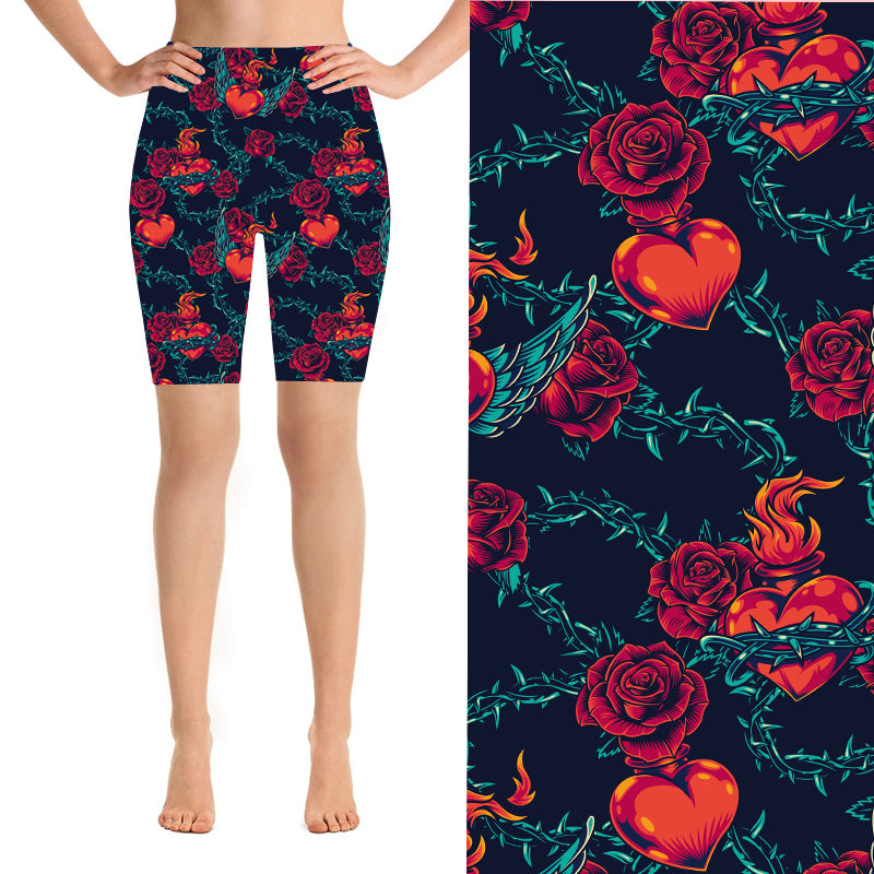 24/7 Biker Shorts - Barbed Heart