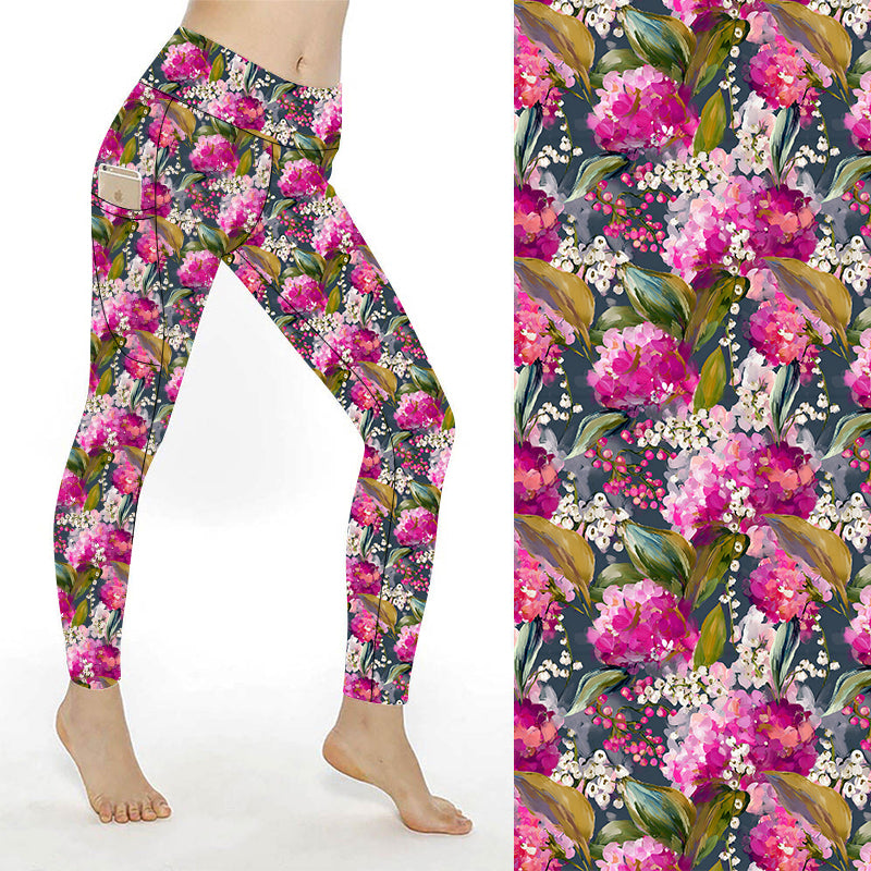 Funky Fit SCULPT Yoga Full Length Leggings - Hydrangea Bloom