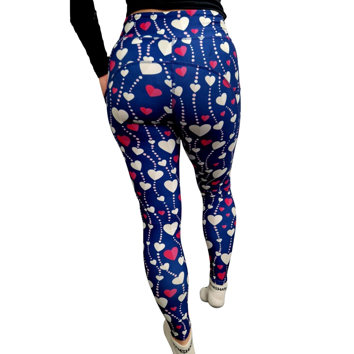 Funky Fit SCULPT Yoga Full Length Leggings - Valentines String of Hearts