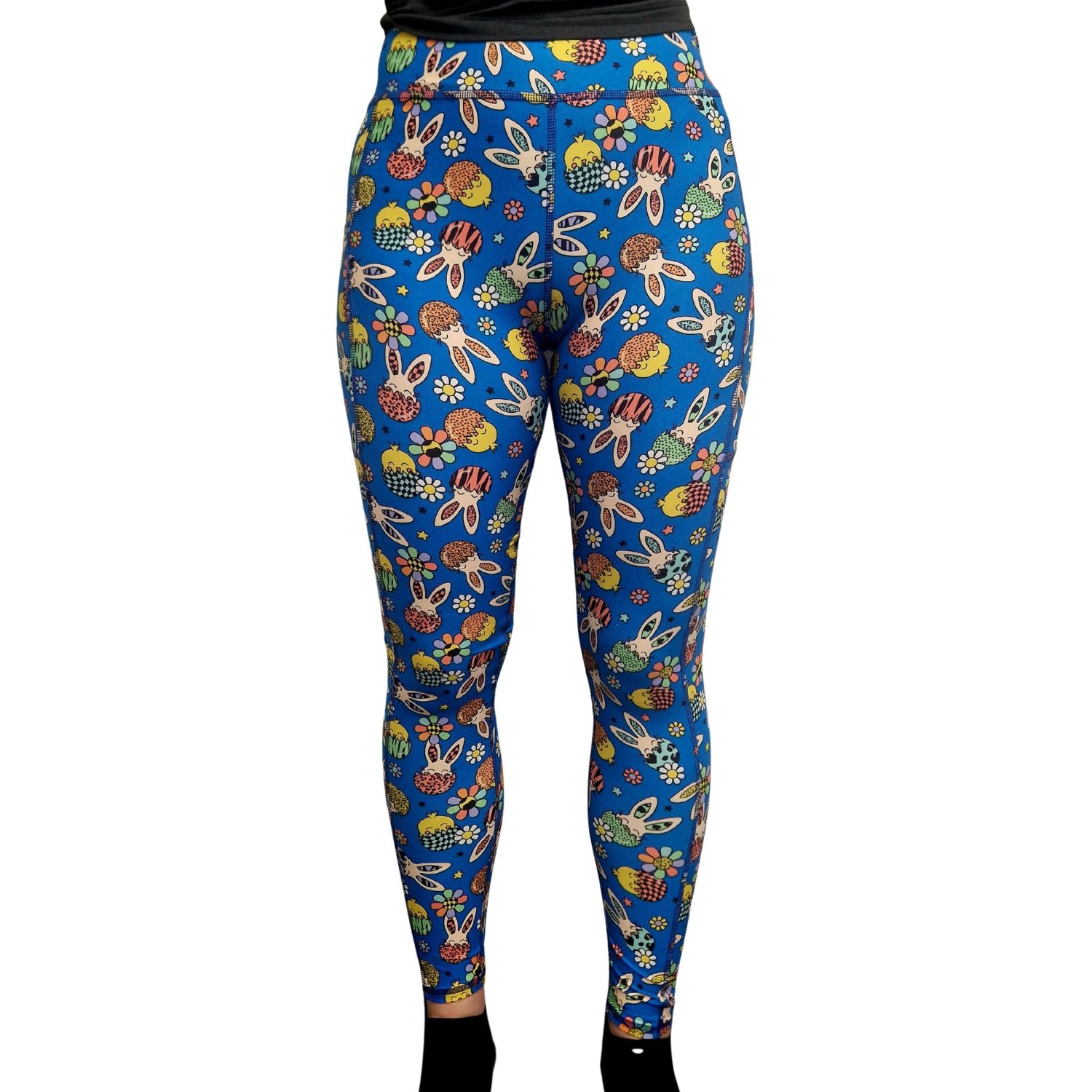 Funky Fit SCULPT Yoga Full Length Leggings - Retro Easter Egg