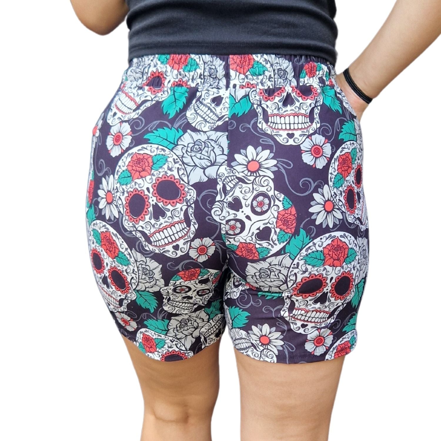 Funky Fit Jogger Shorts - Day of the Dead