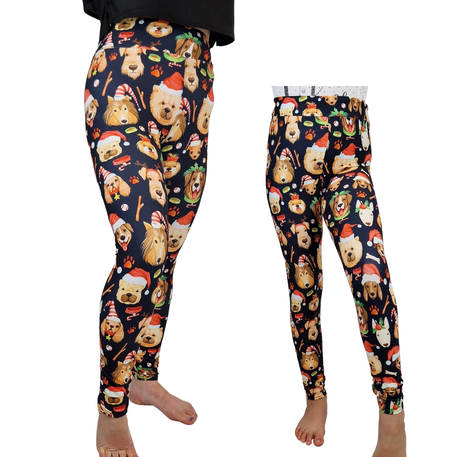 Funky Fit 24/7 Full Length Leggings – Christmas K-9's Pattern