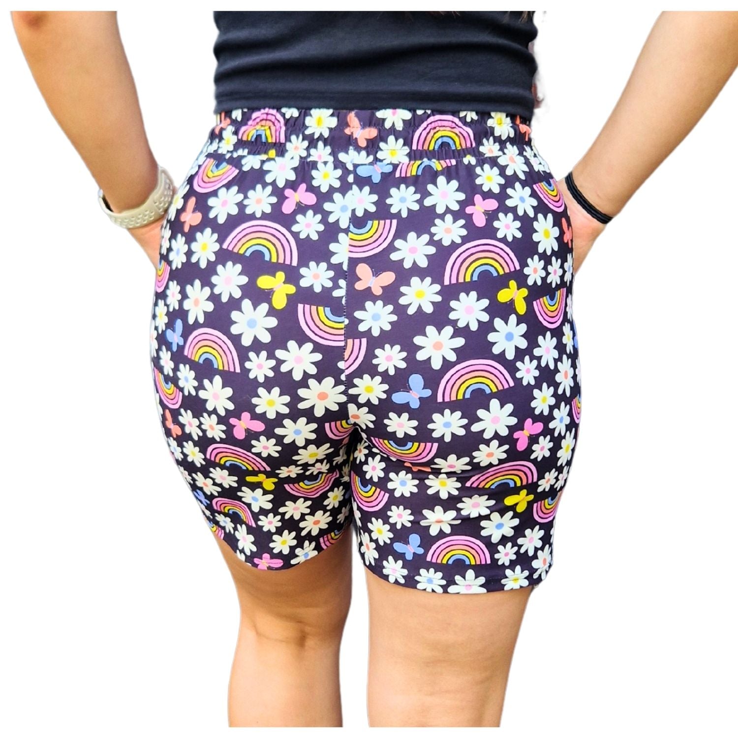 Funky Fit Jogger Shorts - Rainbows & Daisy's