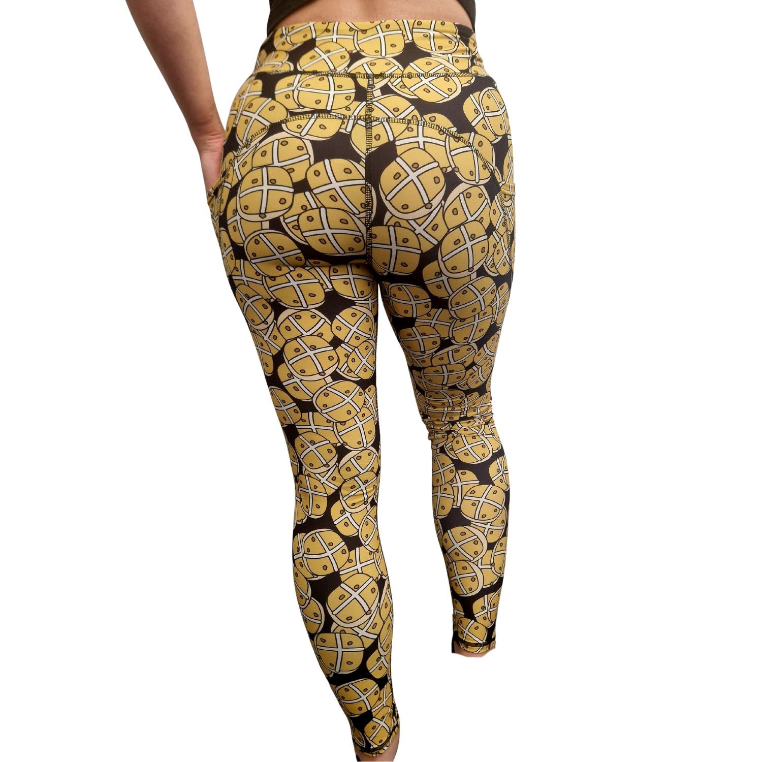 Funky Fit SCULPT Yoga Full Length Leggings - Easter Hot Cross Buns