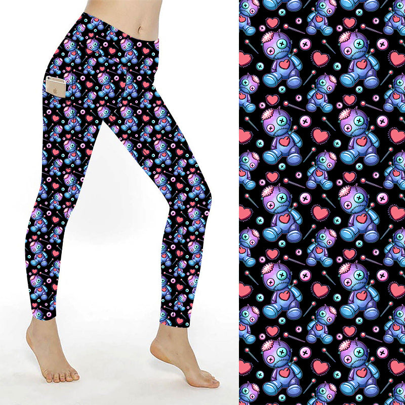 Funky Fit SCULPT Yoga Full Length Leggings - Valentines Voodoo Doll