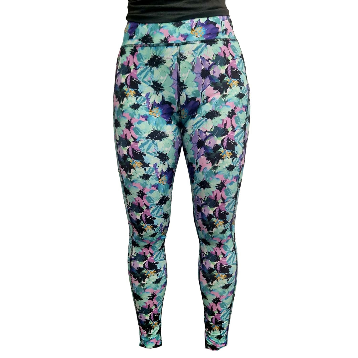 Funky Fit SCULPT Yoga Full Length Leggings - Blooming Pastel Asters