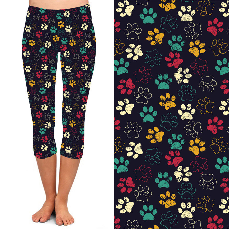 Funky Fit 24/7 Capri Leggings – Paw Prints