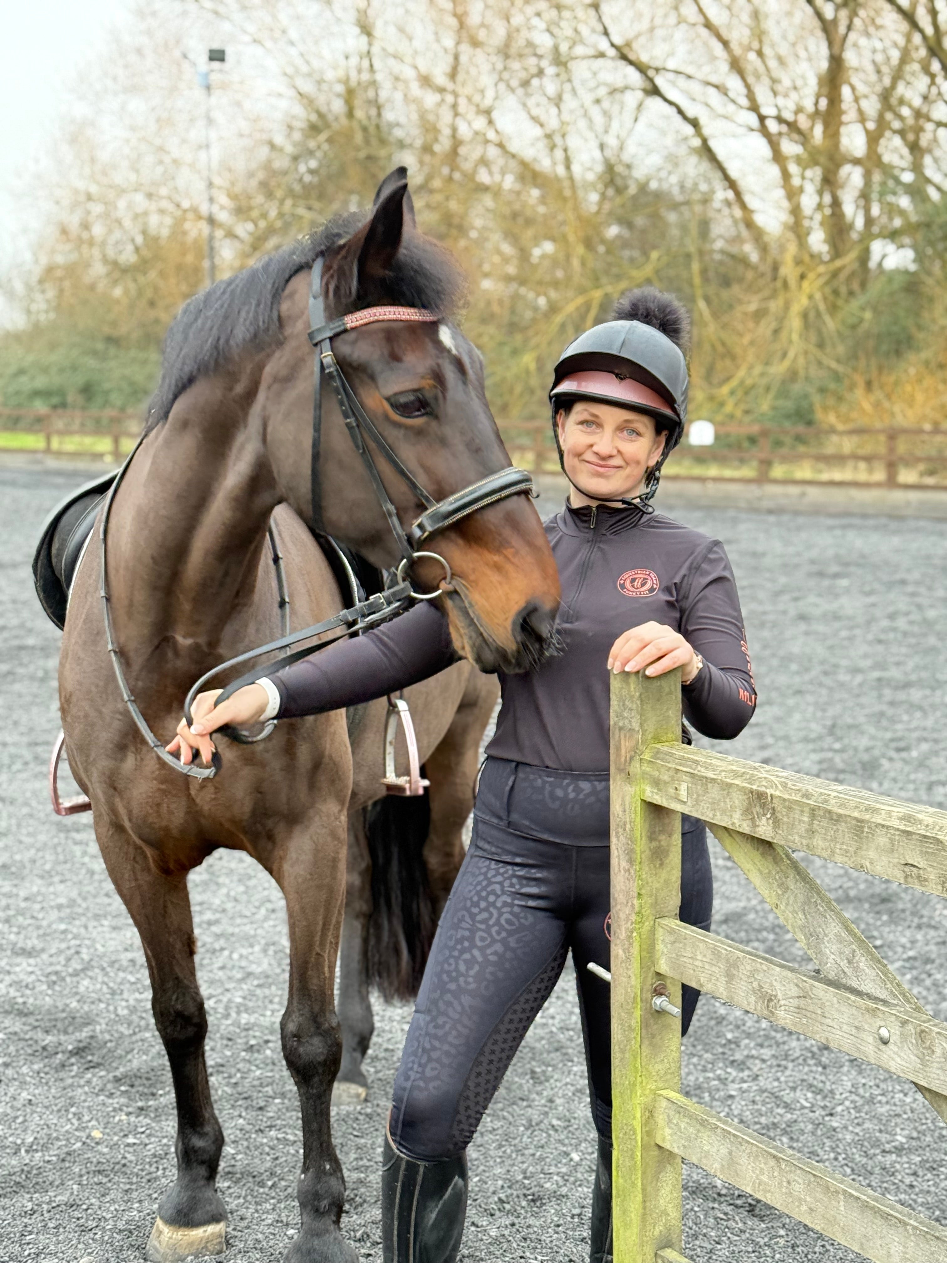 Team Long Sleeved Base Layer - BLack & Rose (Adult)