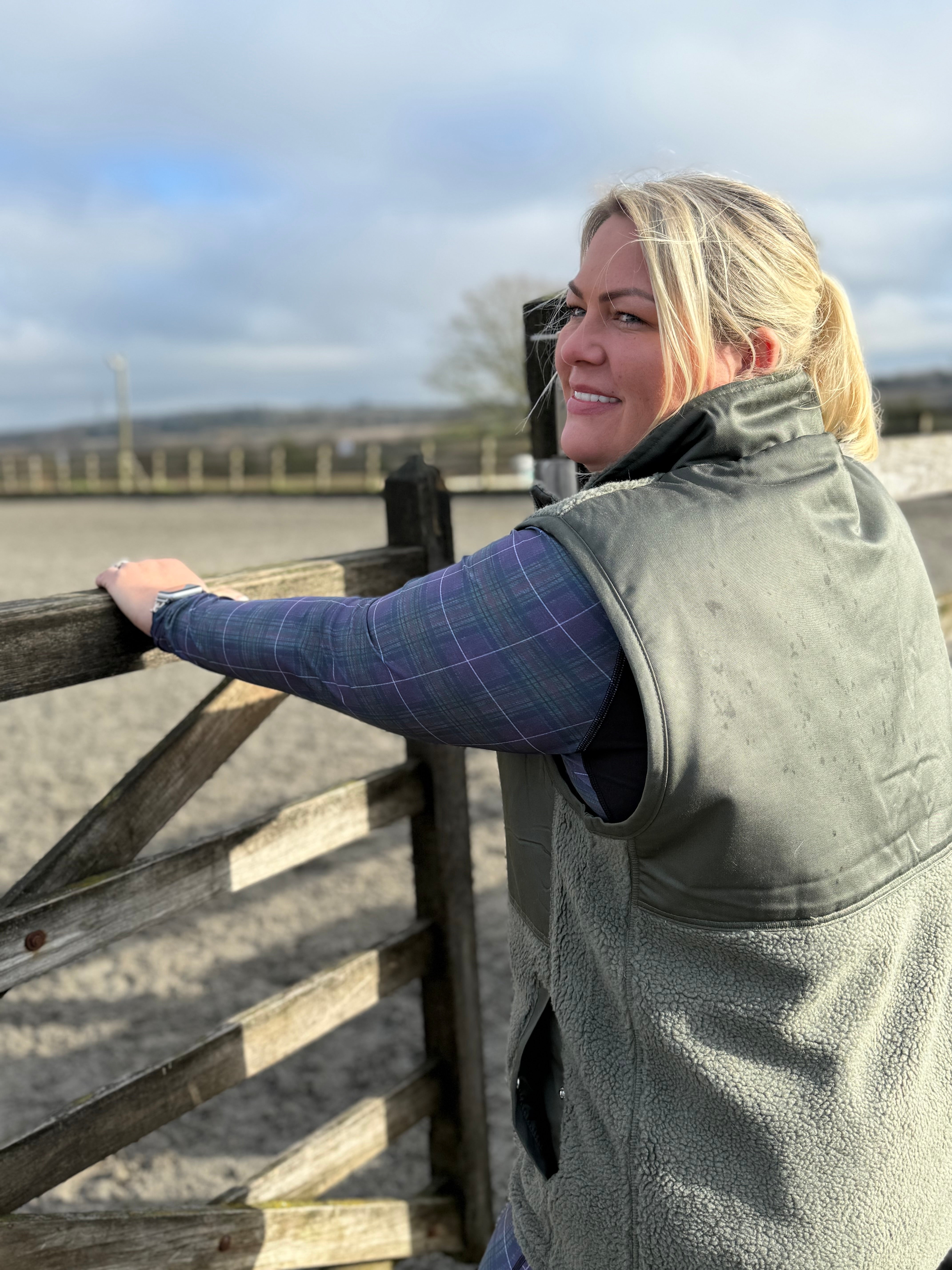 Funky Fit Equestrian Heritage Fleece Gilet - Dark Olive