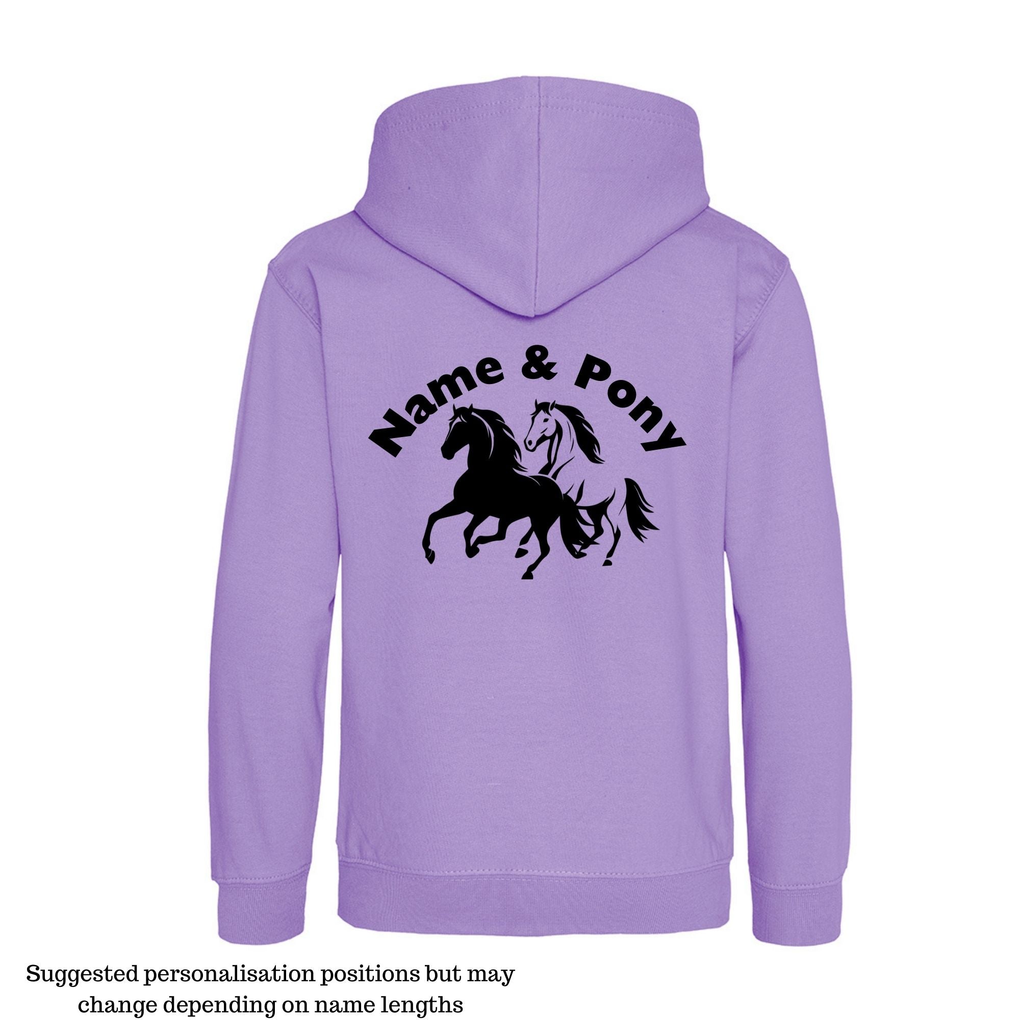 Personalised Cross-Neck Hoodie Galloping Horses - Main Image