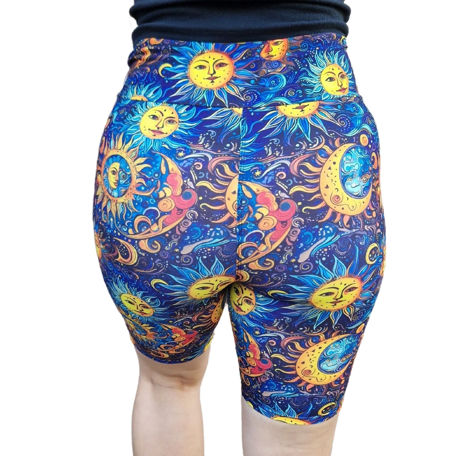 Funky Fit 24/7 Biker Shorts - Zodiac Moon Sun