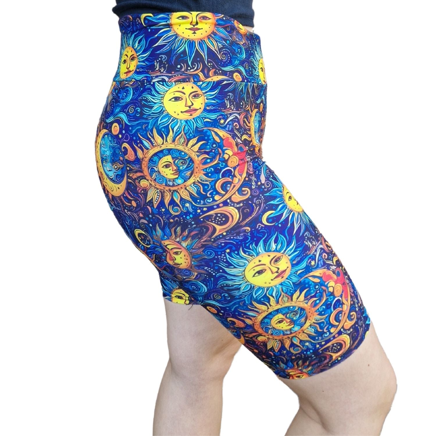 Funky Fit 24/7 Biker Shorts - Zodiac Moon Sun