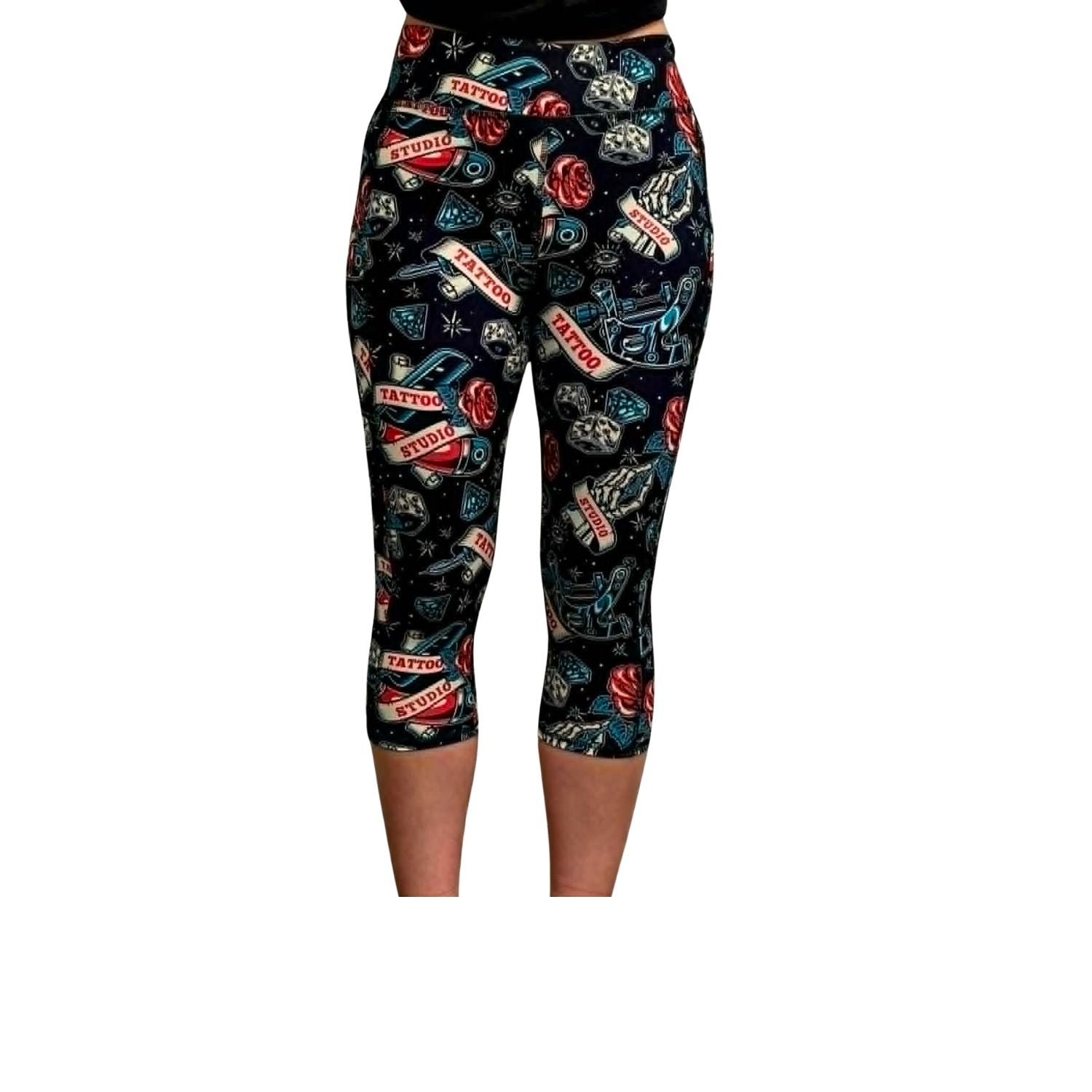Funky Fit SCULPT Yoga Capri Leggings - Retro Ink