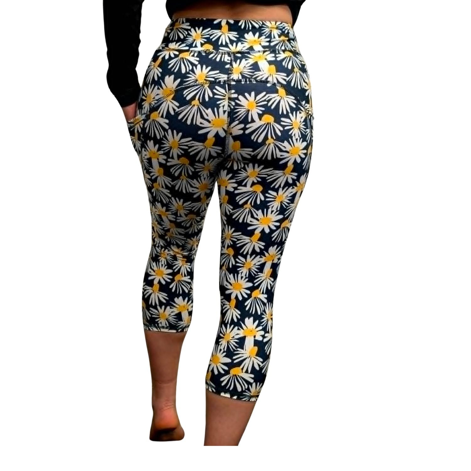 Funky Fit SCULPT Yoga Capri Leggings - Daisy Chain