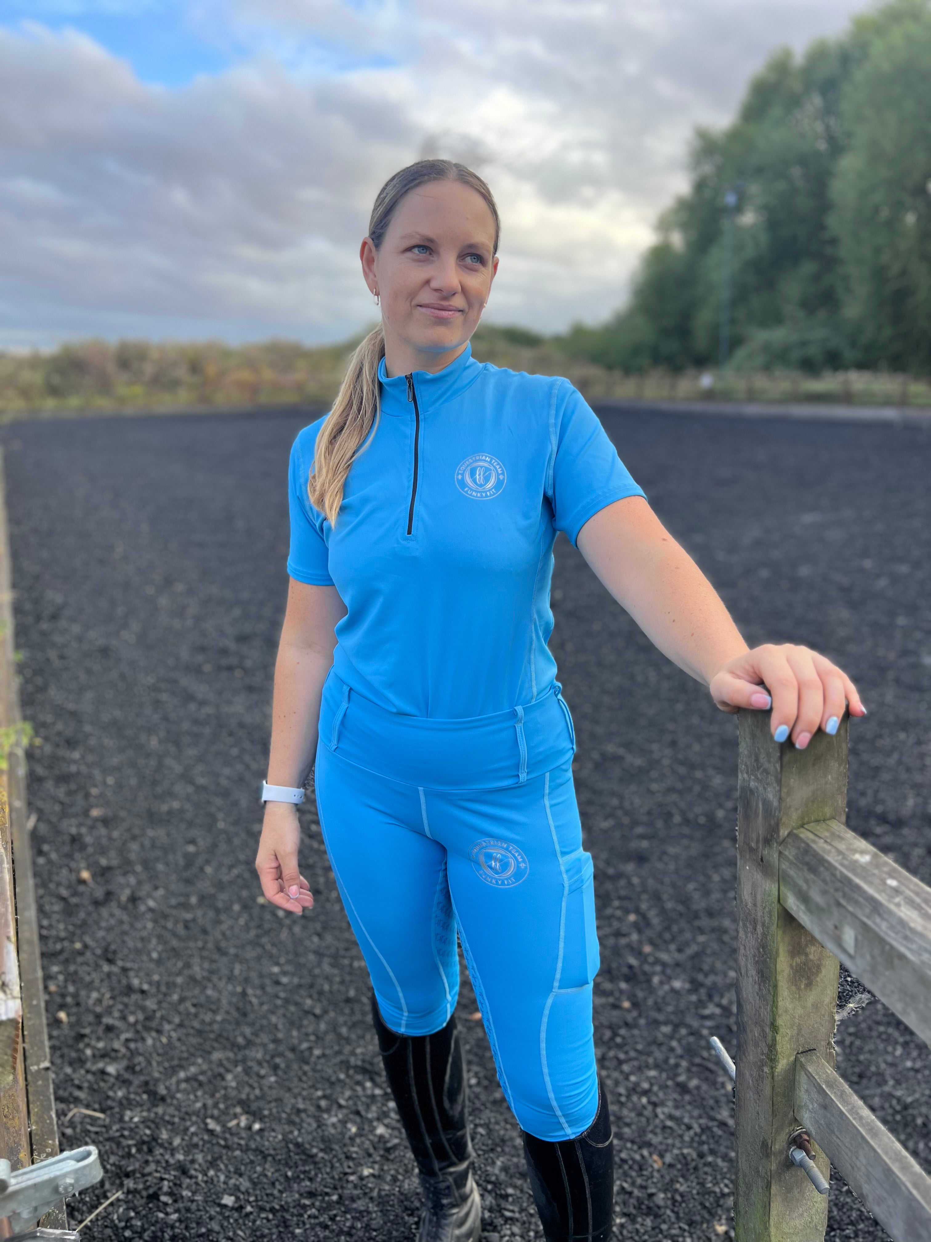 Team Short Sleeved Base Layer - Sky (Adult & Kids)