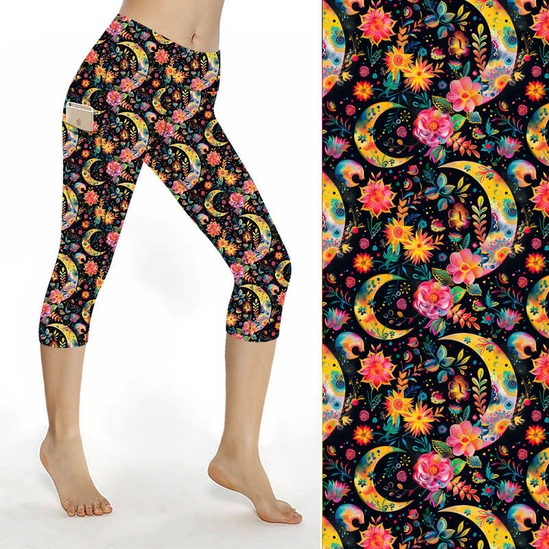 SCULPT Yoga Capri Leggings - Mystic Moons