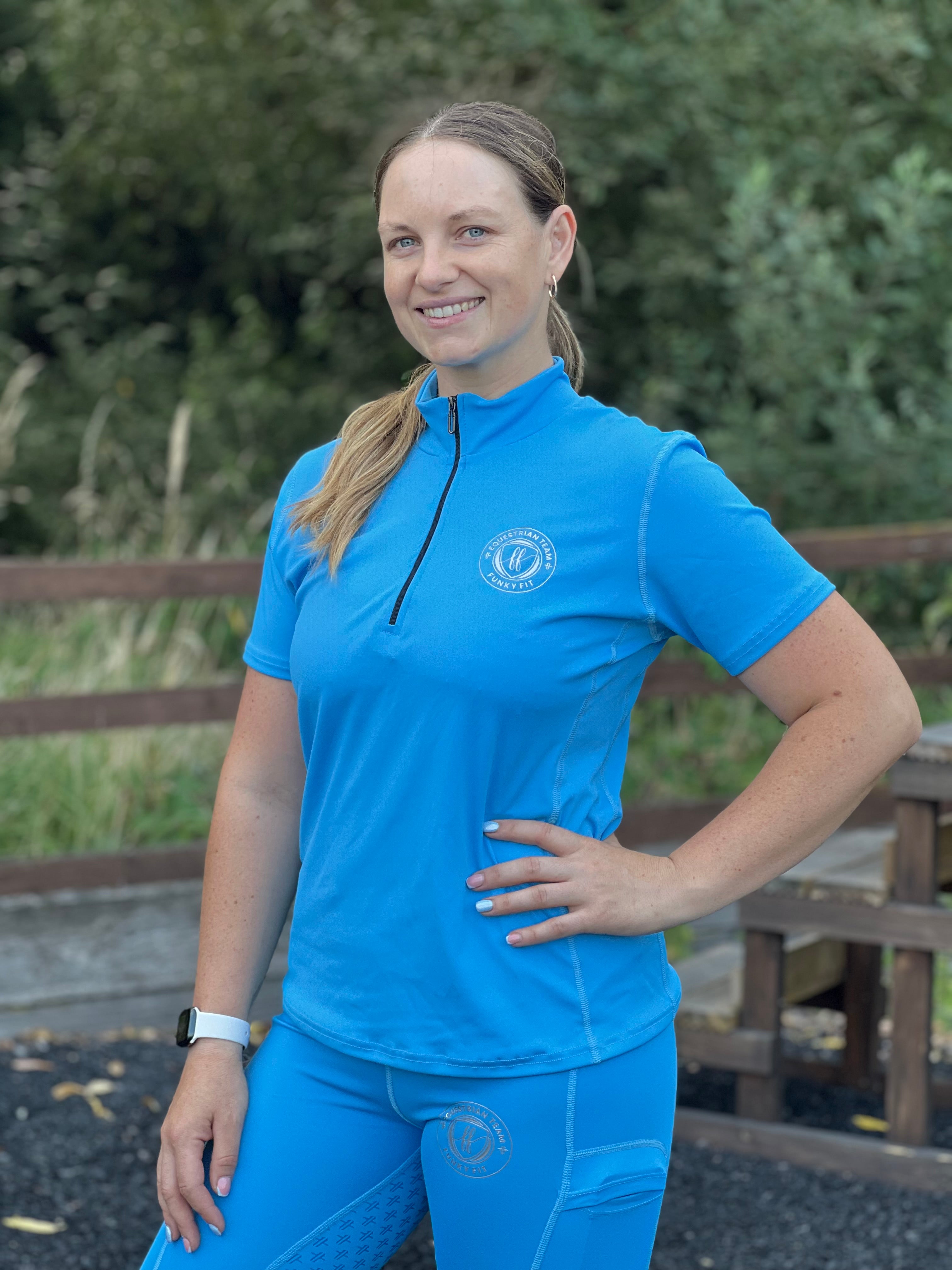 Team Short Sleeved Base Layer - Sky (Adult & Kids)