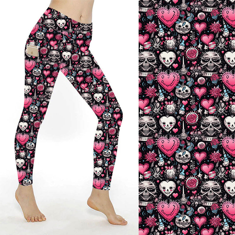 Funky Fit SCULPT Yoga Full Length Leggings - Emo Valentines Day