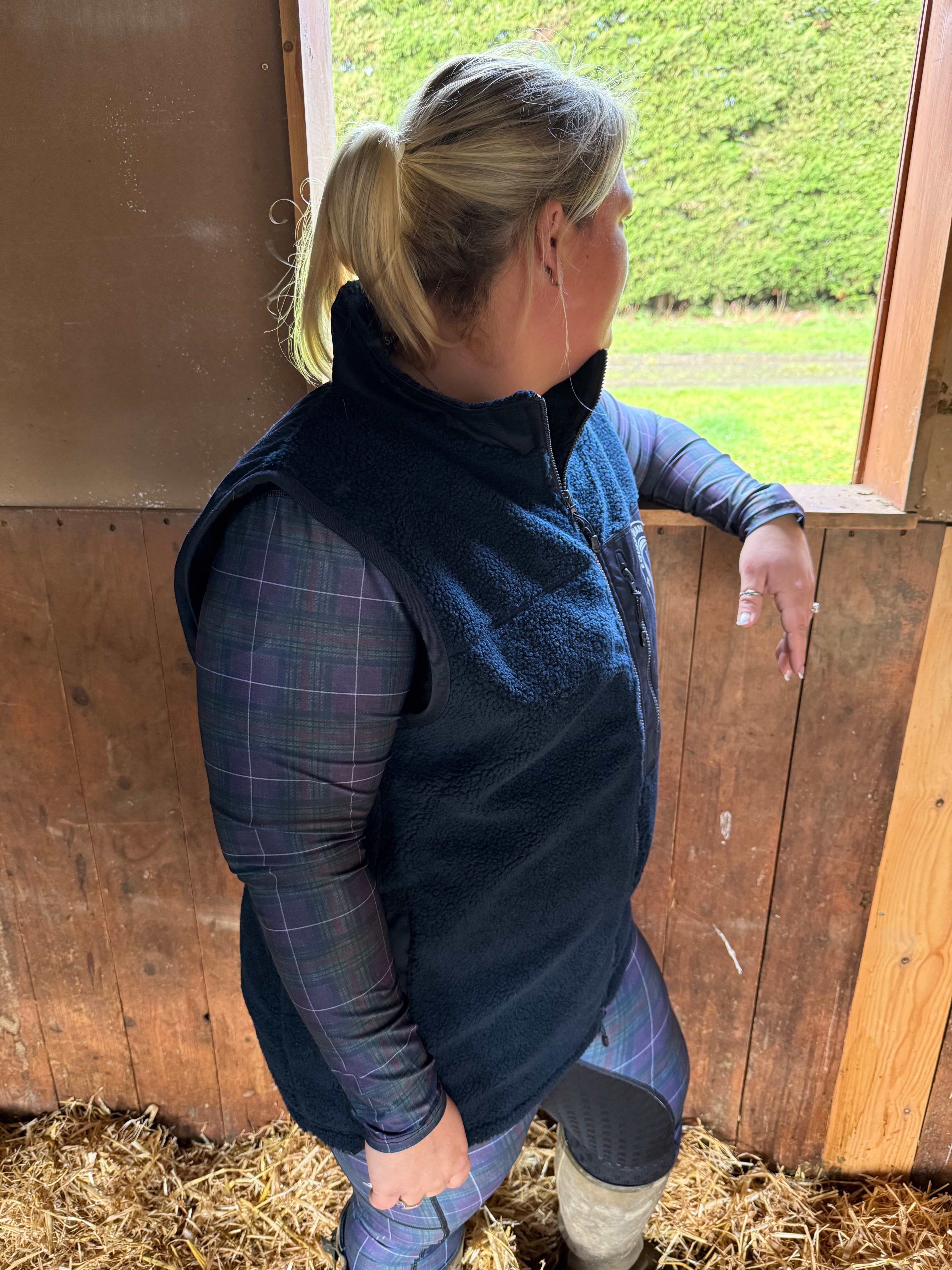 Funky Fit Heritage Fleece Gilet Navy Blue Equestrian