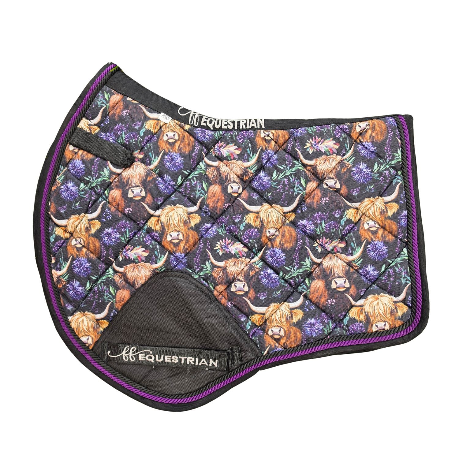 Spring Highland Cow CC Saddle Pads