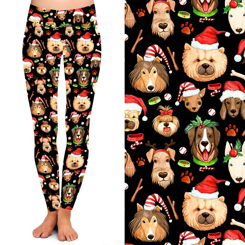 Funky Fit 24/7 Full Length Leggings – Christmas K-9's Pattern