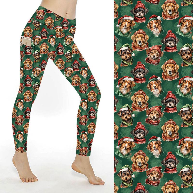 Funky Fit Santa Paws – (green background with festive dogs in hats & scarves)