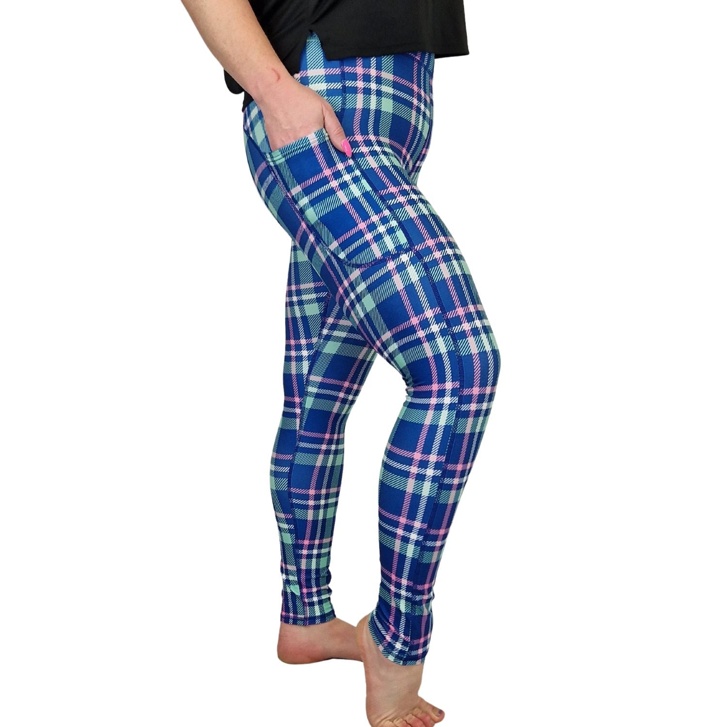 SCULPT Yoga Full Length Leggings- Serenity Plaid