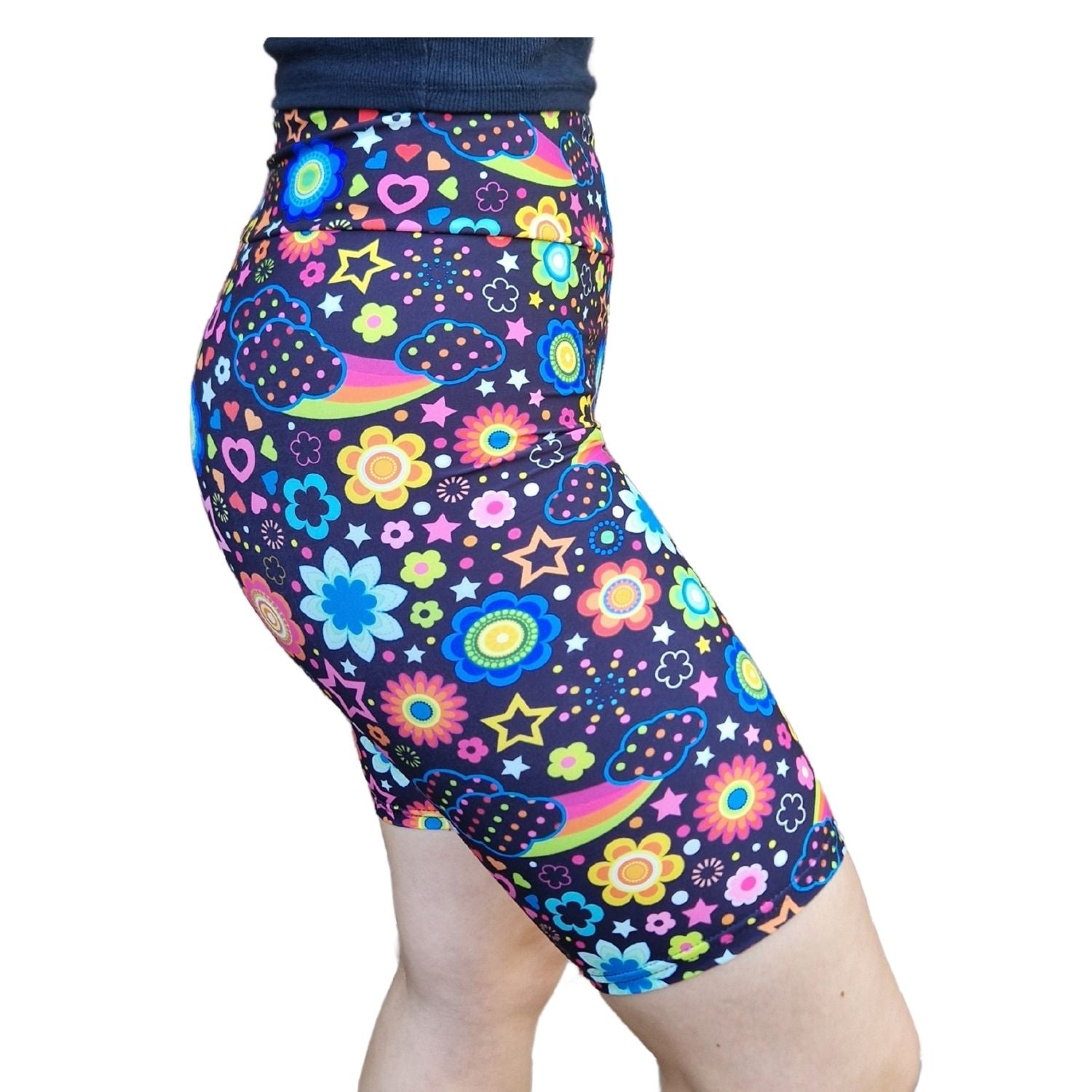 Funky Fit 24/7 Biker Shorts - Retro Night