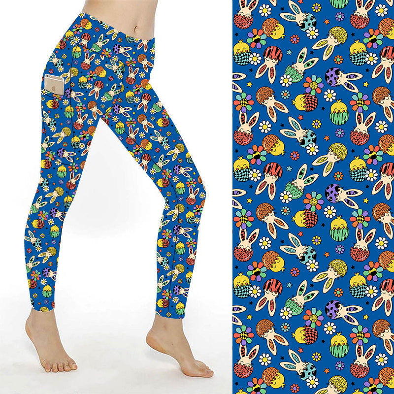 Funky Fit SCULPT Yoga Full Length Leggings - Retro Easter Egg
