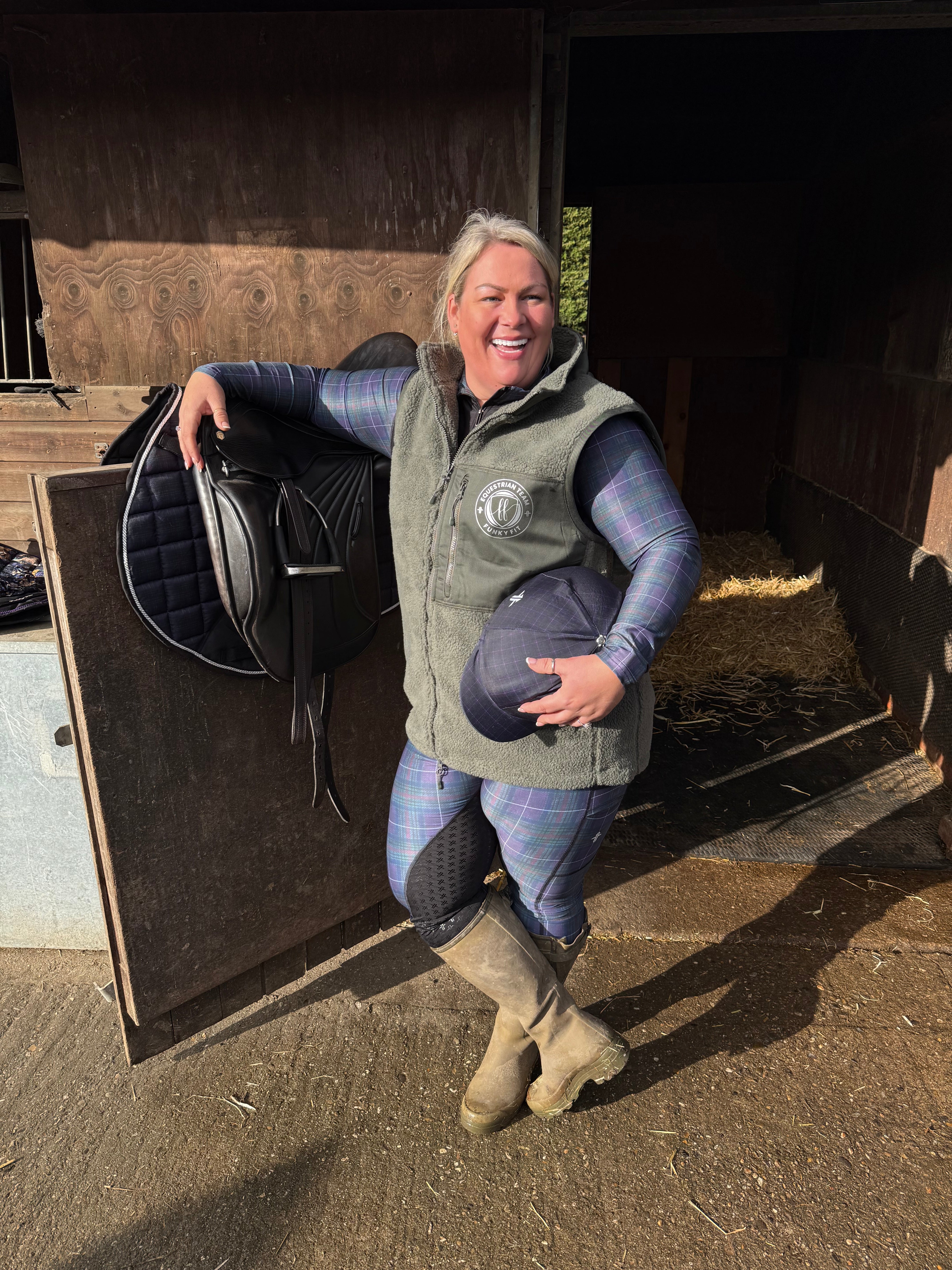 Funky Fit Equestrian Heritage Fleece Gilet - Dark Olive