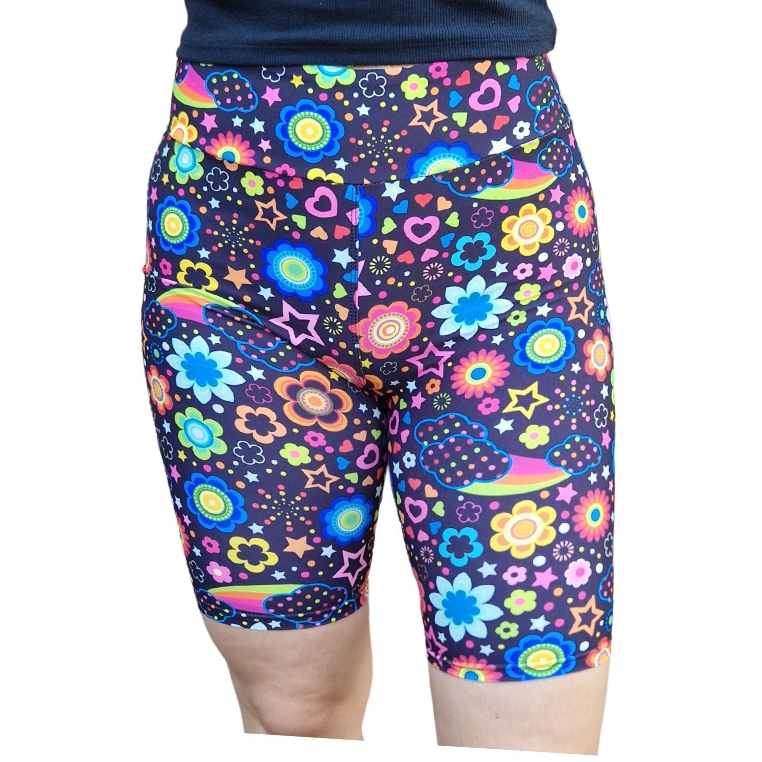 Funky Fit 24/7 Biker Shorts - Retro Night