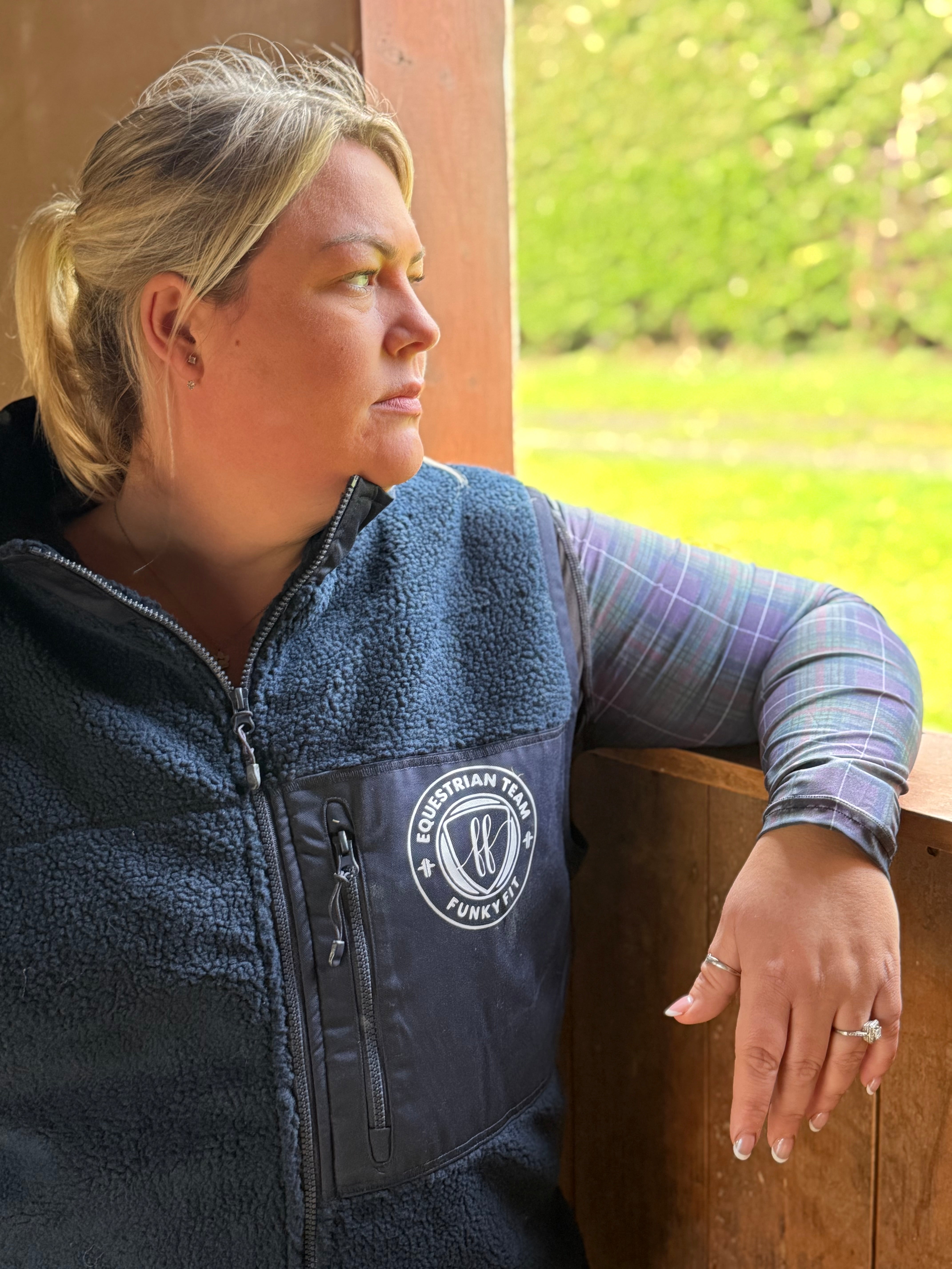 Funky Fit Heritage Fleece Gilet Navy Blue Equestrian