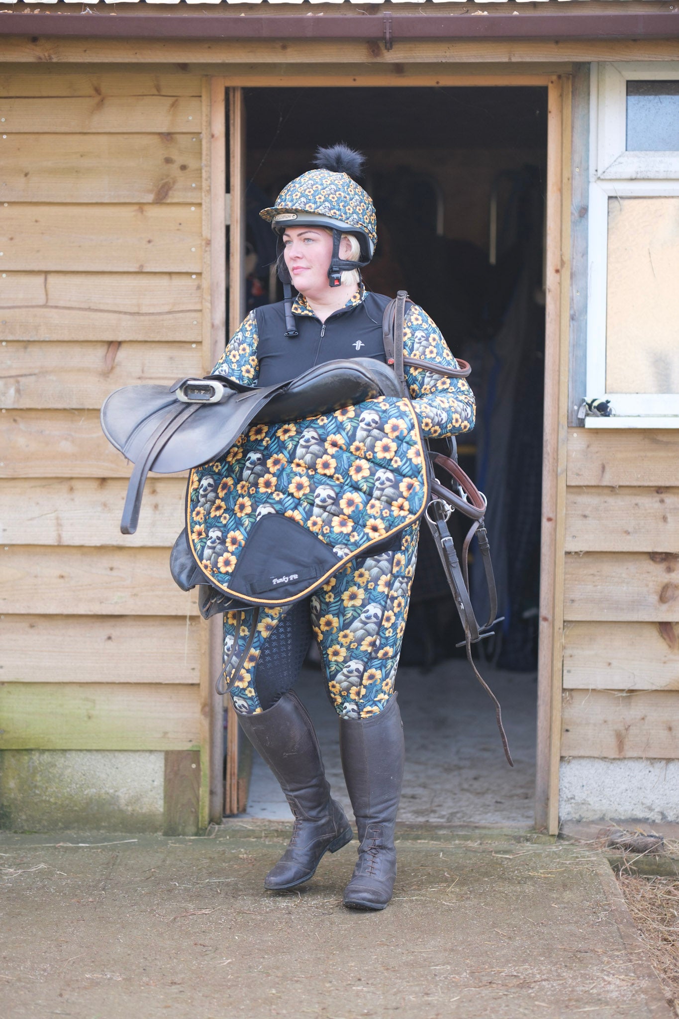 Funky Fit Sunshine Sloths Base Layers- Equestrian