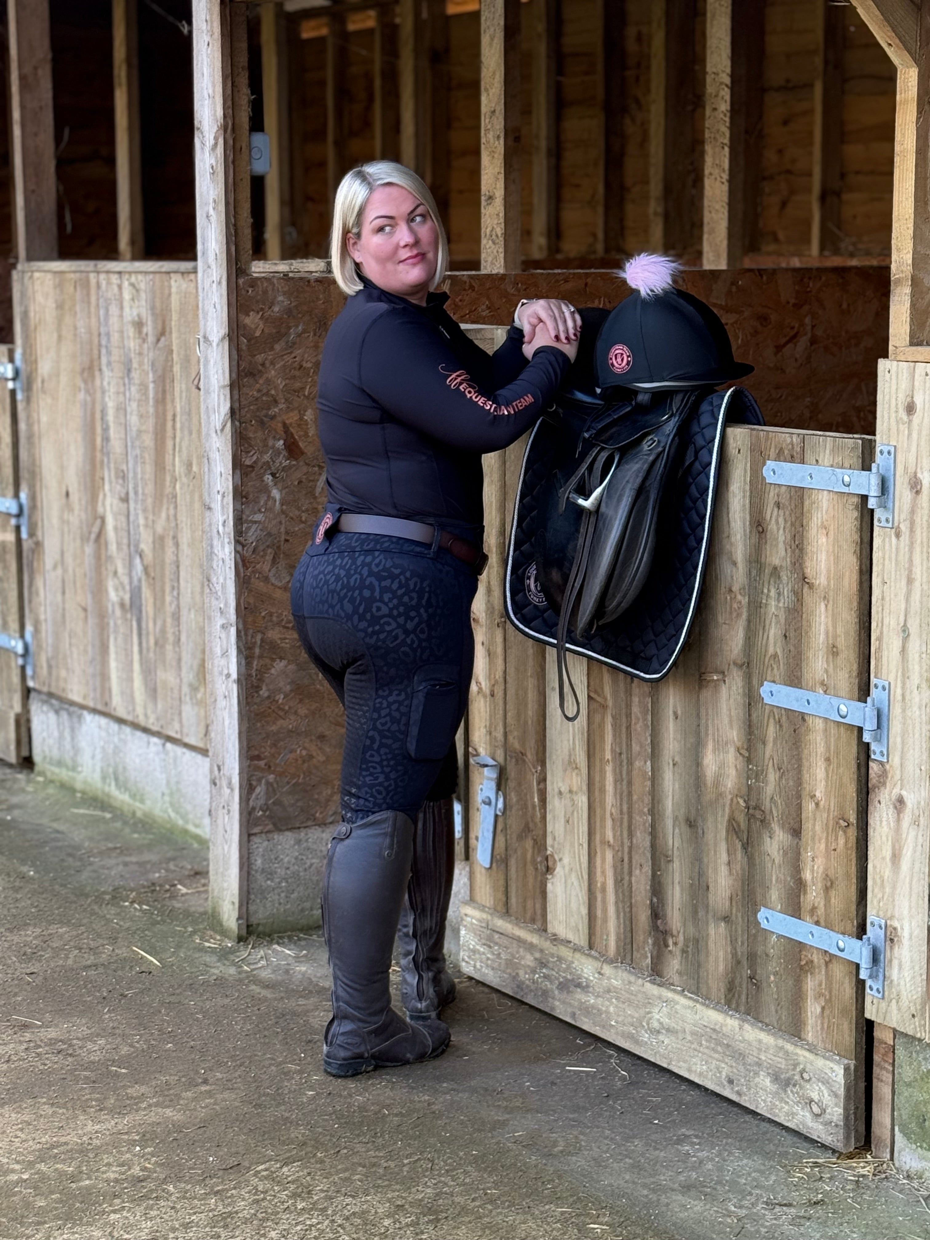 Team Long Sleeved Base Layer - BLack & Rose (Adult)
