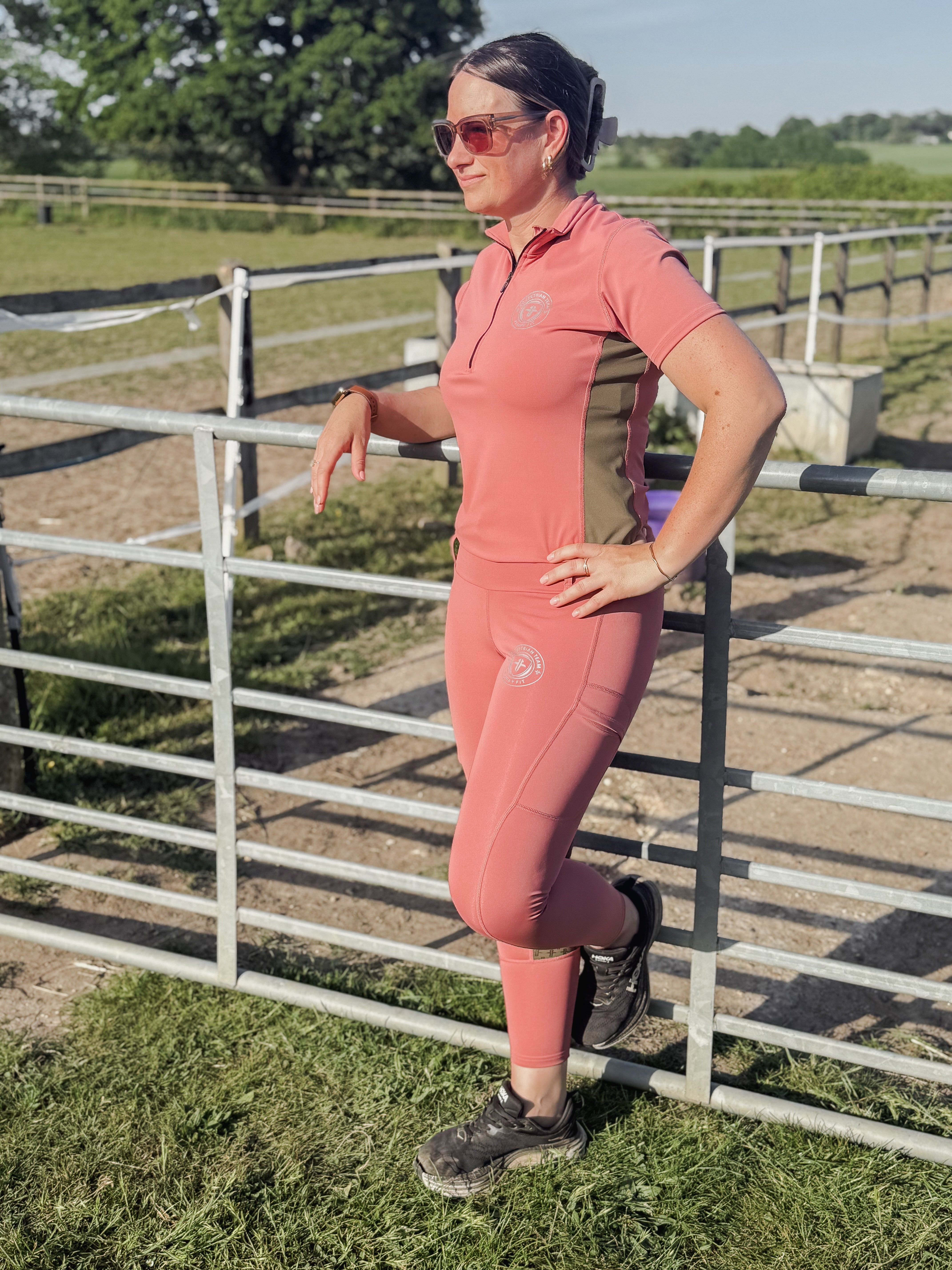 Funky Fit Team Performance Pull On Breech - Rose & Olive