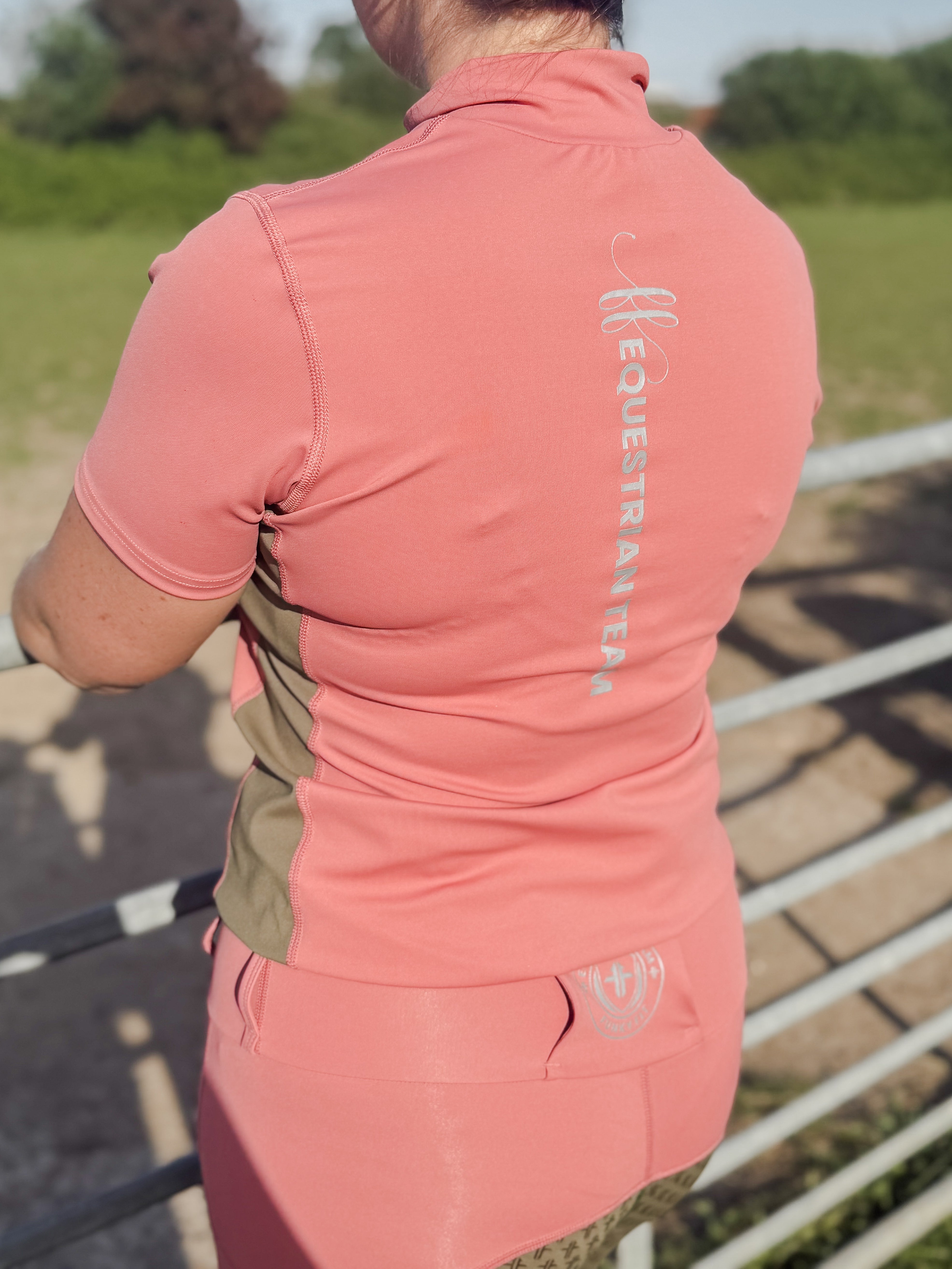 Funky Fit Team Short Sleeved Base Layer - Rose & Olive