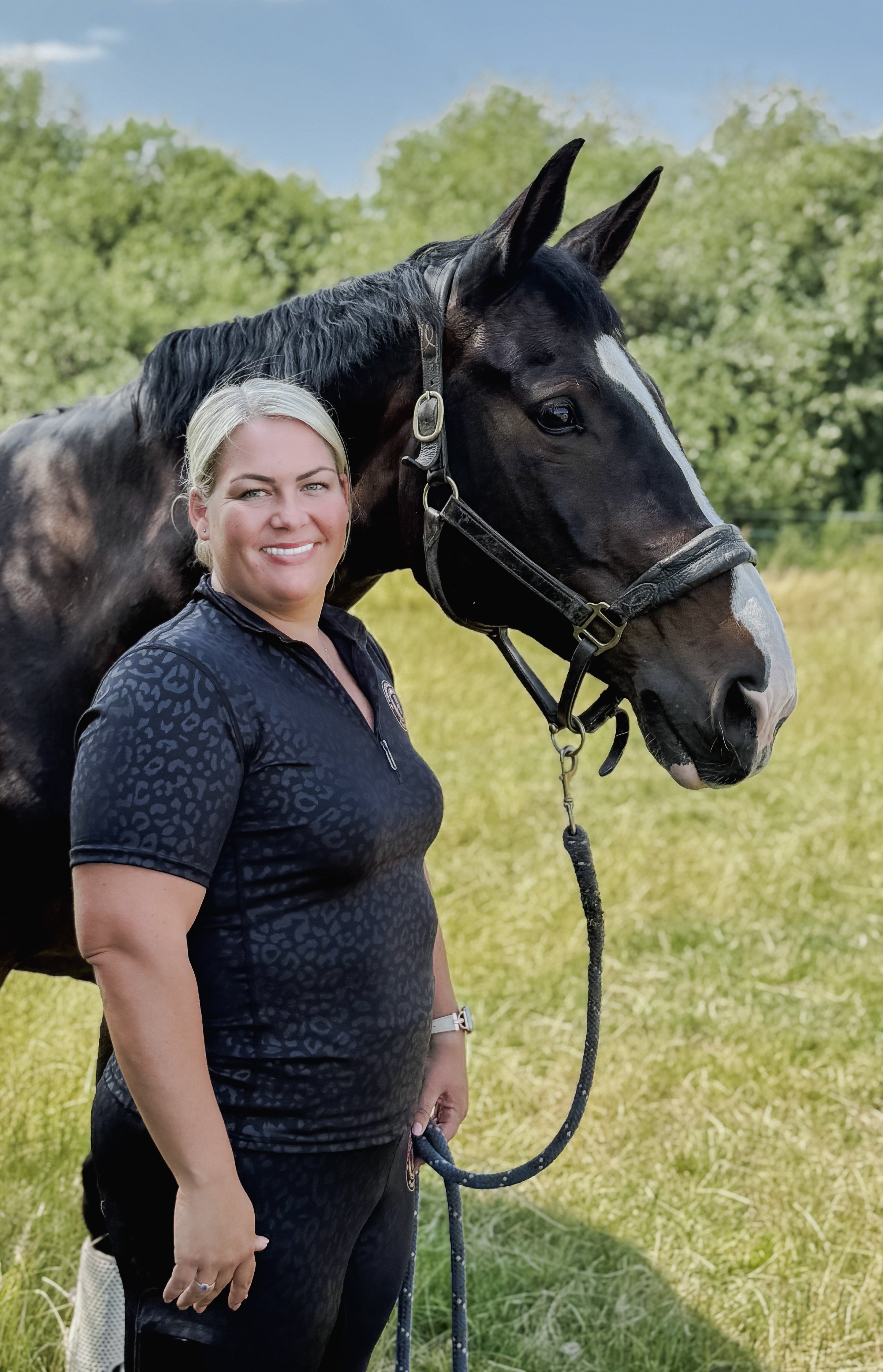 Team Short Sleeved Base Layer - Black Leopard