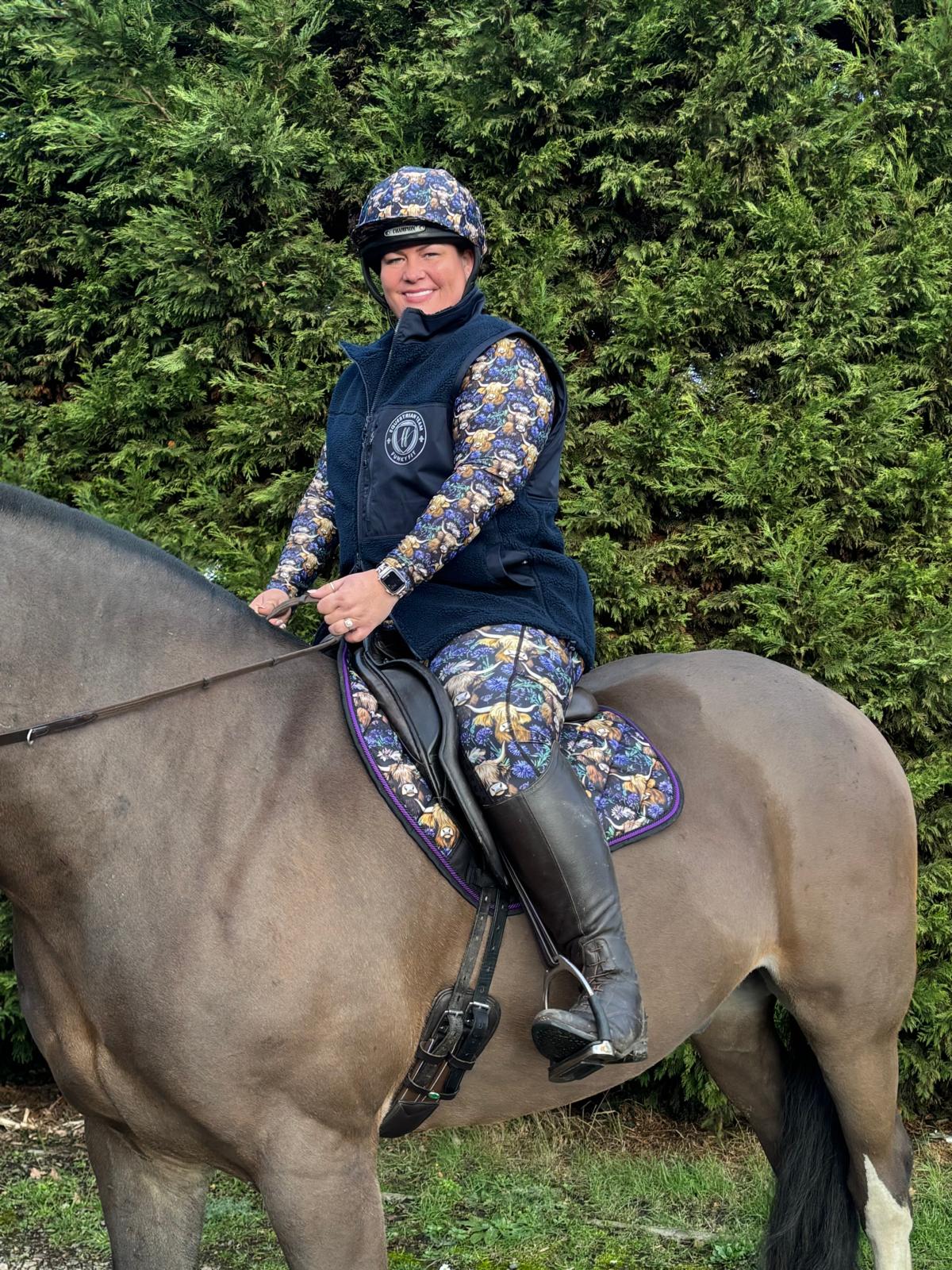 Funky Fit Spring Highland Cow Jodhpurs Equestrian