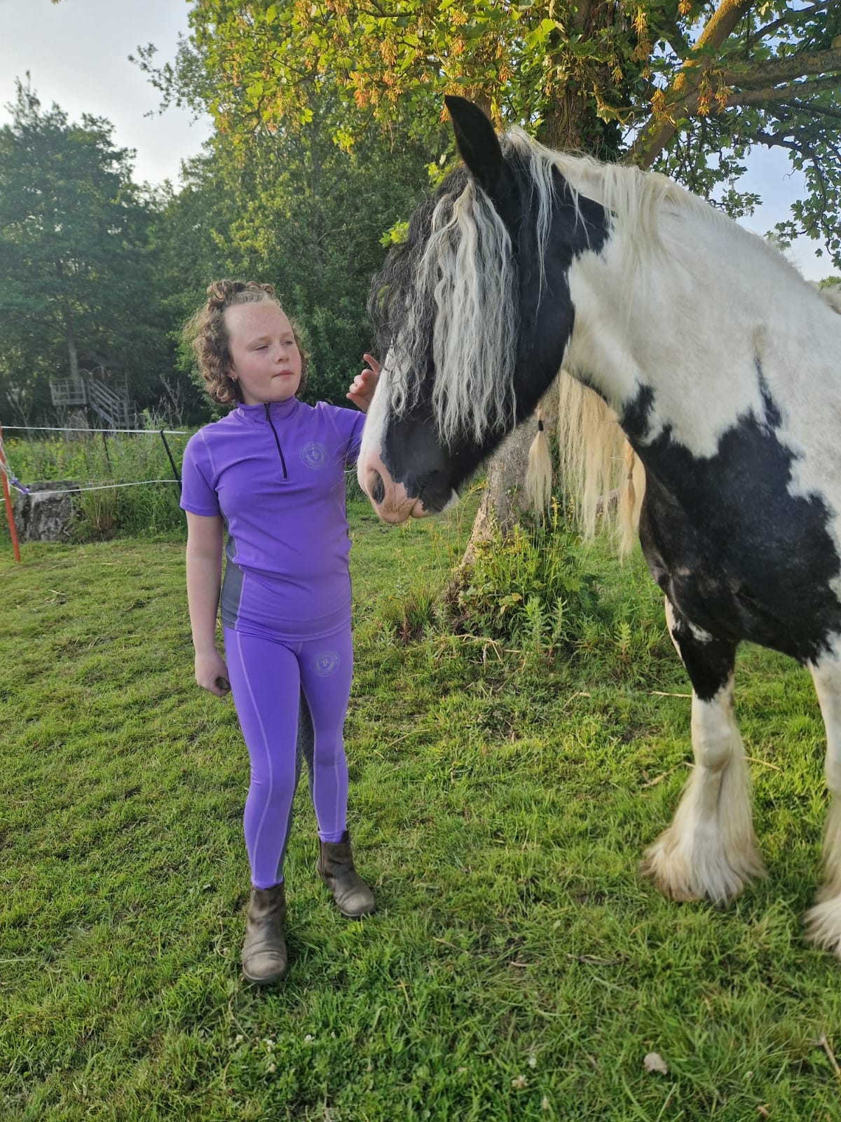 Kids Team Short Sleeved Base Layer - Grape Soda & Grey