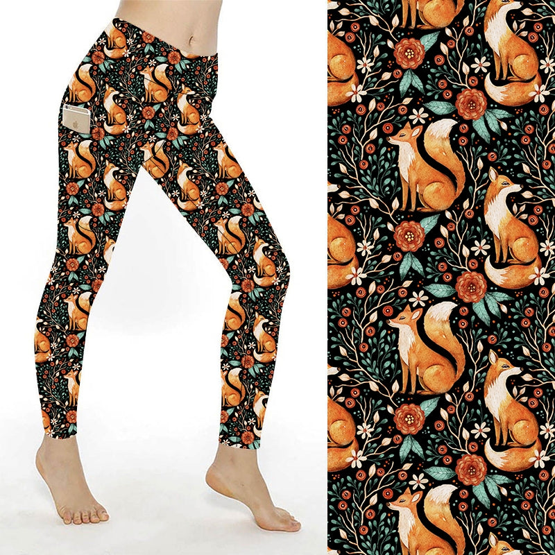SCULPT Yoga Full length Leggings - Fox Fall Autumn