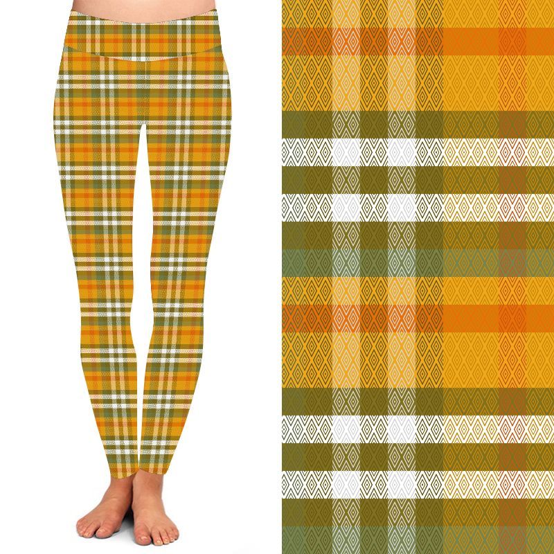 Funky it 24/7 Full Length Leggings– Tartan of Fall Pattern