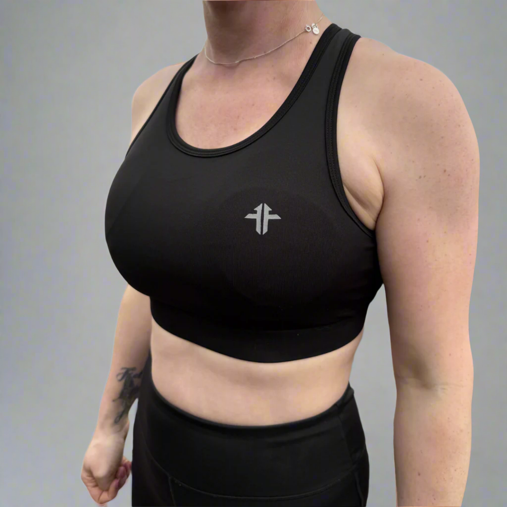 H.I. Racer Sports Bra - Black - PRE ORDER